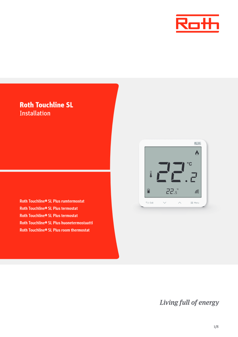 Roth Touchline SL - trådløs romregulering gulvvarme/kjøling radiatorstyring Norway